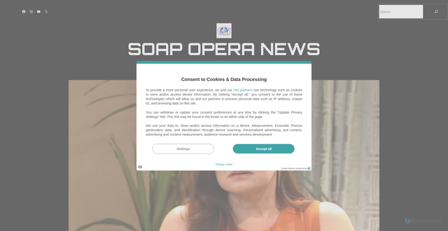 Security scan screenshot of https://soapoperanews.net/bold-and-the-beautiful-spoilers-october-14-katie-shocks-luna/