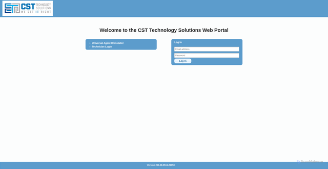 Security scan screenshot of https://cstdesigns.hostedrmm.com