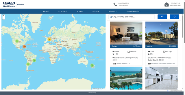 Security scan screenshot of https://www.unitedrealestateadvisors.com/properties/homes-for-sale