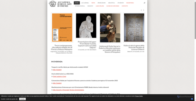 Security scan screenshot of https://www.accademia.firenze.it/