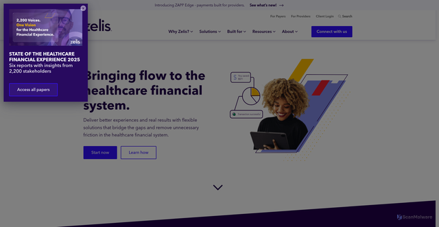 Security scan screenshot of https://zelis.com