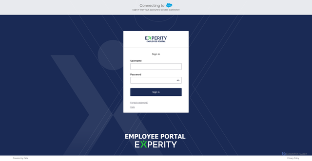 Security scan screenshot of https://experityhealth.my.salesforce.com