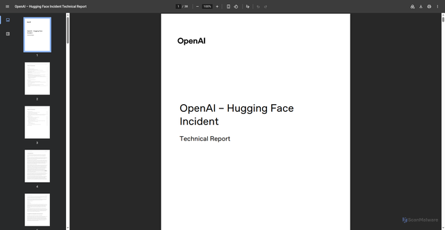 Security scan screenshot of https://cdn.openai.com/pdf/67869394-cb91-4c12-888c-5cbd85c7814c/OpenAI-Hugging-Face%20Incident-Technical-Report.pdf