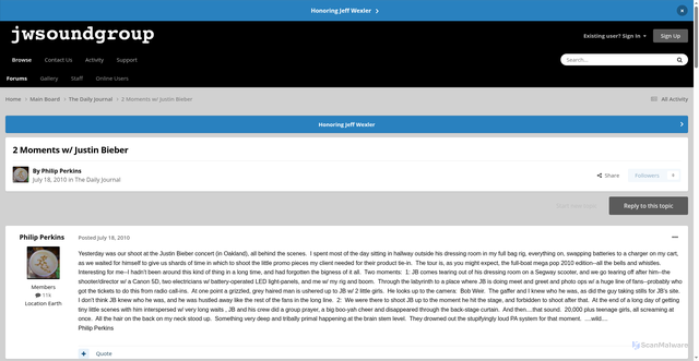 Security scan screenshot of https://jwsoundgroup.net/index.php?%2Ftopic%2F5465-2-moments-w-justin-bieber%2F=