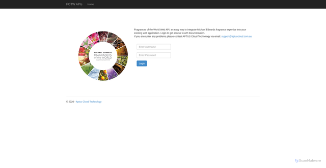 Security scan screenshot of https://fotw-ws.fragrancesoftheworld.com