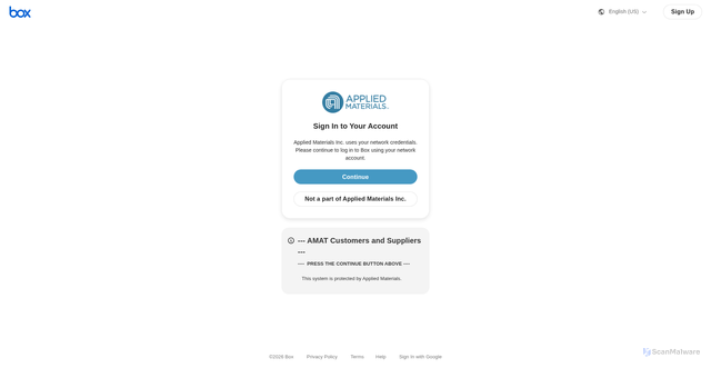 Security scan screenshot of https://amat.ent.box.com