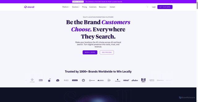 Security scan screenshot of https://locator.uberall.com