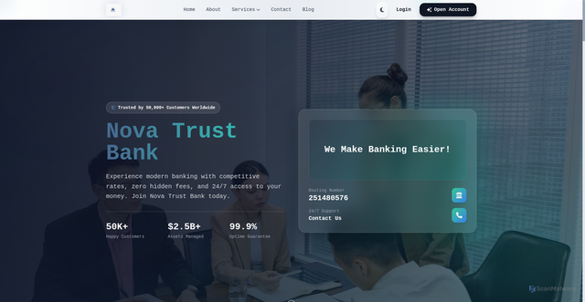 Security scan screenshot of https://nova-trustbank.com.usedequinetherapy.com/