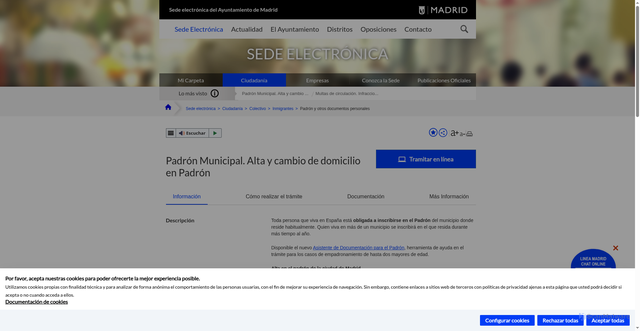 Security scan screenshot of https://sede.madrid.es/portal/site/tramites/menuitem.62876cb64654a55e2dbd7003a8a409a0/?vgnextoid=3e3debb41f6e2410VgnVCM2000000c205a0aRCRD&vgnextchannel=775ba38813180210VgnVCM100000c90da8c0RCRD&vgnextfmt=default