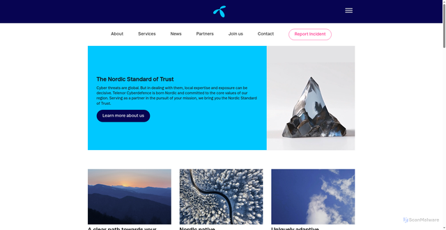 Security scan screenshot of https://telenorcyberdefense.se