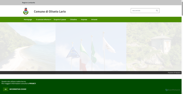 Security scan screenshot of https://www.comune.olivetolario.lc.it/hh/index.php