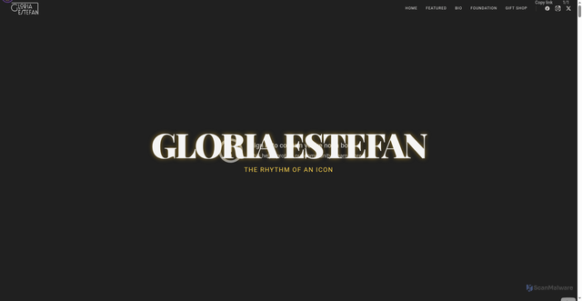 Security scan screenshot of https://gloriaestefan.com/