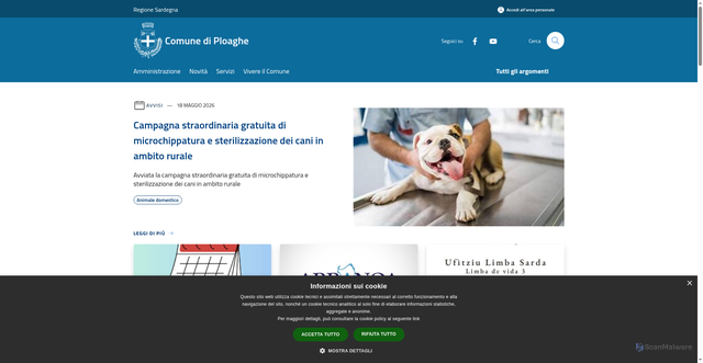 Security scan screenshot of https://www.comune.ploaghe.ss.it