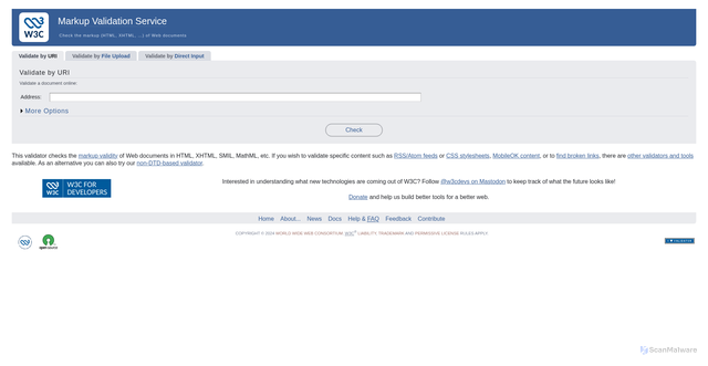 Security scan screenshot of https://validator.w3.org/