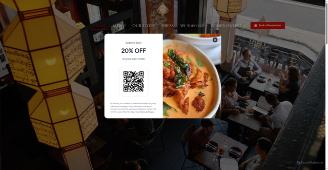 Security scan screenshot of https://thaidistrictrestaurant.com/