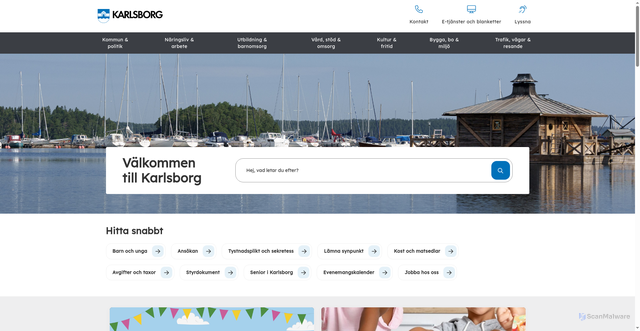 Security scan screenshot of http://www.karlsborg.se