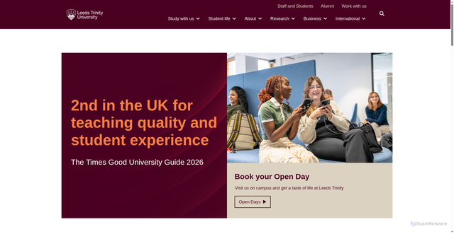 Security scan screenshot of https://www.leedstrinity.ac.uk/