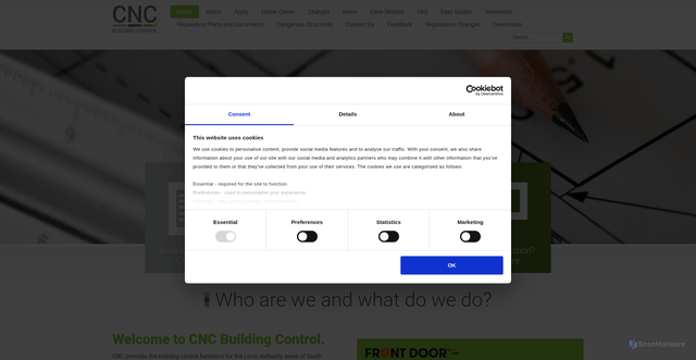Security scan screenshot of https://cncbuildingcontrol.gov.uk/