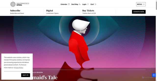 Security scan screenshot of https://www.sfopera.com/operas/handmaids-tale/