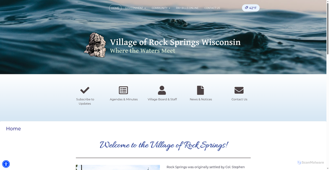 Security scan screenshot of https://rockspringswi.gov/