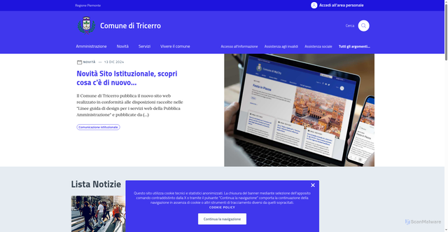 Security scan screenshot of https://comune.tricerro.vc.it/