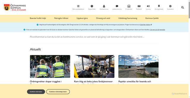 Security scan screenshot of https://www.osthammar.se/