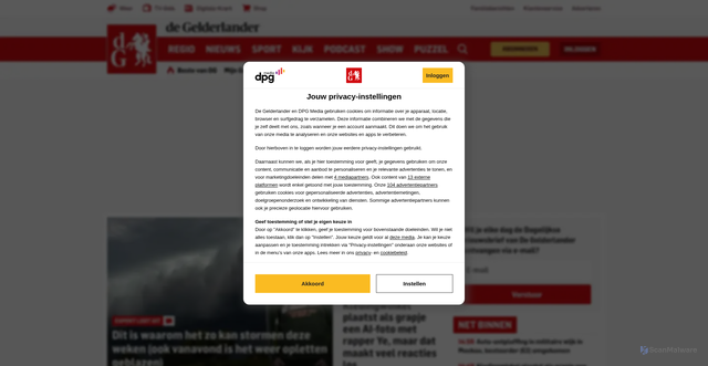 Security scan screenshot of https://www.gelderlander.nl/video/productie/fruitkweker-uit-groessen-heeft-ineens-60-000-appels-over-13219624