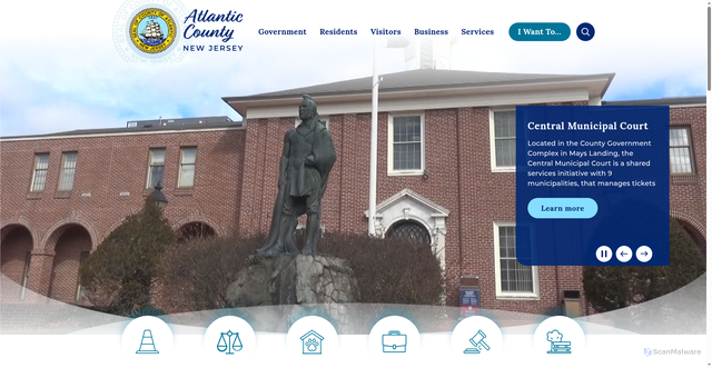 Security scan screenshot of https://www.atlanticcountynj.gov/