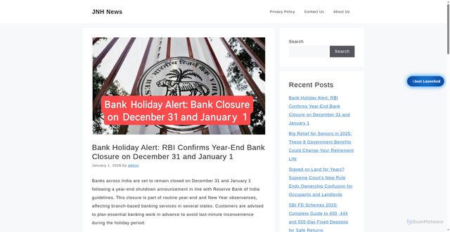 Security scan screenshot of https://jigyasanursinghome.com/sbi-fd-schemes-2025/