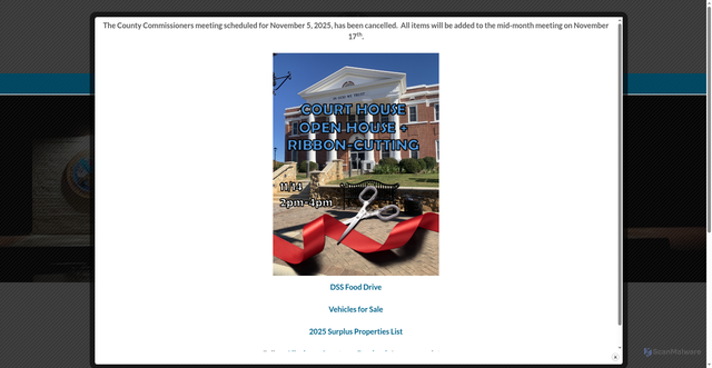 Security scan screenshot of https://alleghanycounty-nc.gov/