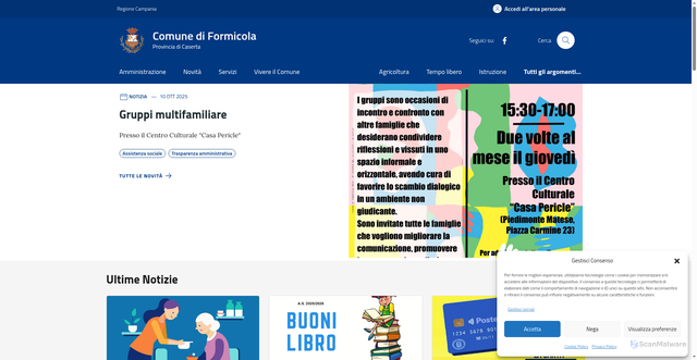 Security scan screenshot of https://comune.formicola.ce.it/