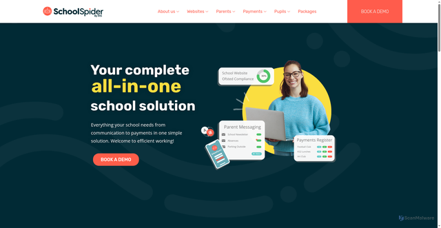 Security scan screenshot of https://schoolspider.co.uk