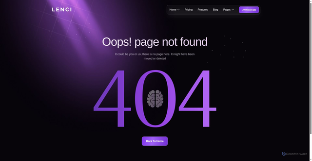 Security scan screenshot of https://ecomlenci.de/404