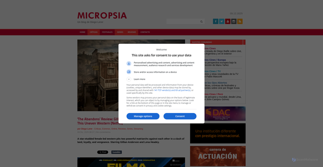 Security scan screenshot of https://www.micropsiacine.com/2025/12/the-abandons-review-gillian-anderson-and-lena-headey-cant-save-this-uneven-western-netflix/