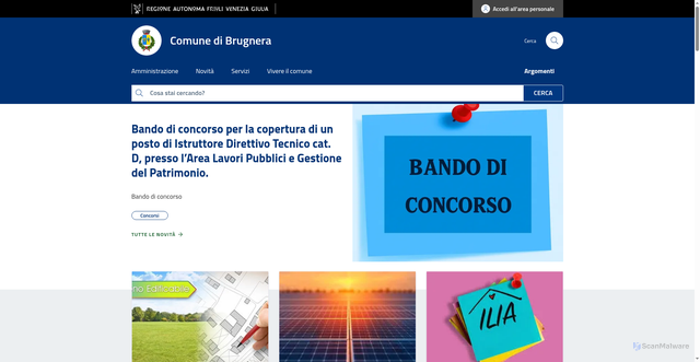 Security scan screenshot of https://www.comune.brugnera.pn.it/