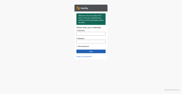 Security scan screenshot of https://files.availity.com