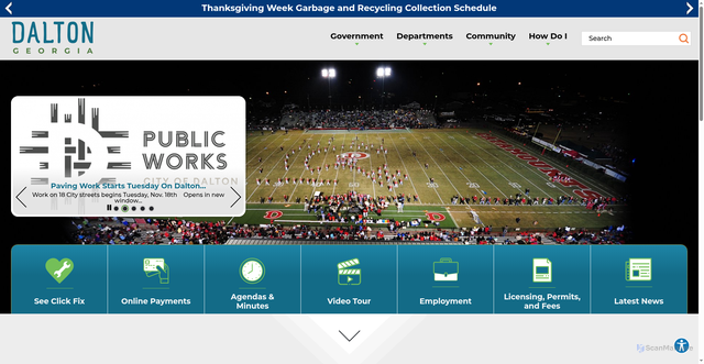 Security scan screenshot of https://www.daltonga.gov/