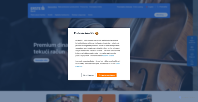 Security scan screenshot of https://erstebank.rs
