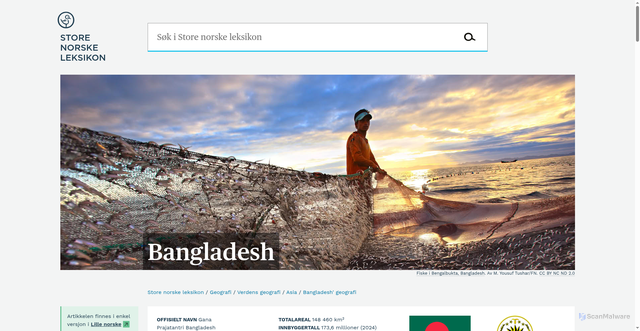 Security scan screenshot of https://snl.no/Bangladesh