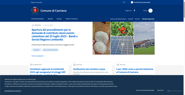 Security scan screenshot of https://www.comune.cavriana.mn.it/