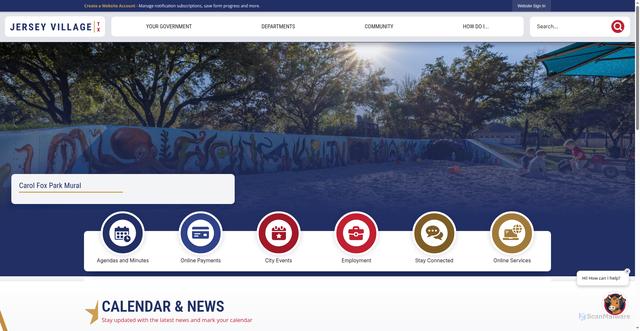 Security scan screenshot of https://www.jerseyvillage.gov/