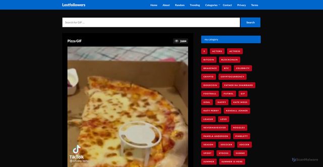 Security scan screenshot of https://batchfork.com/pizza-gif/