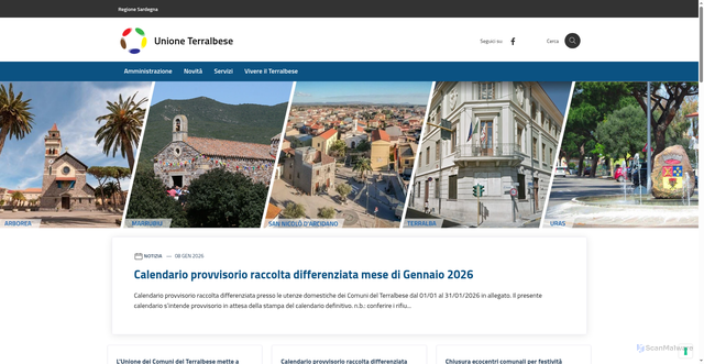 Security scan screenshot of https://www.unionecomunidelterralbese.it/