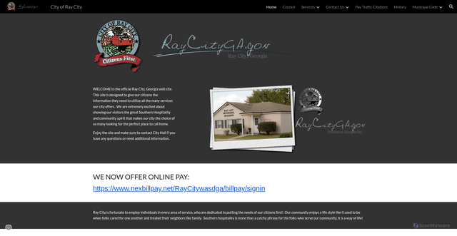 Security scan screenshot of https://www.raycityga.gov/