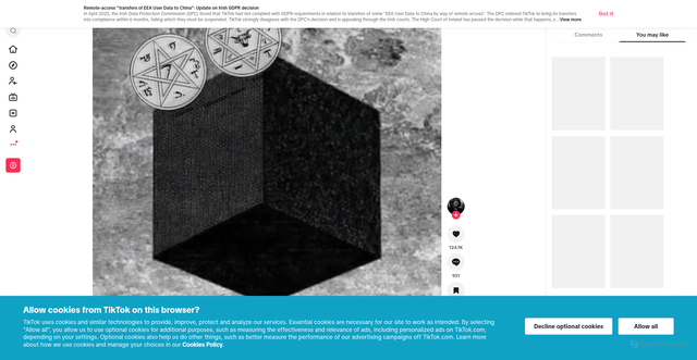 Security scan screenshot of https://vt.tiktok.com/ZS9c687pa/