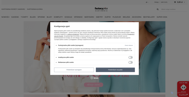 Security scan screenshot of https://factoryprice.eu