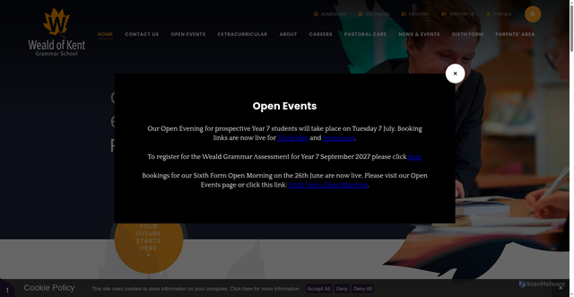 Security scan screenshot of http://www.wealdofkent.kent.sch.uk