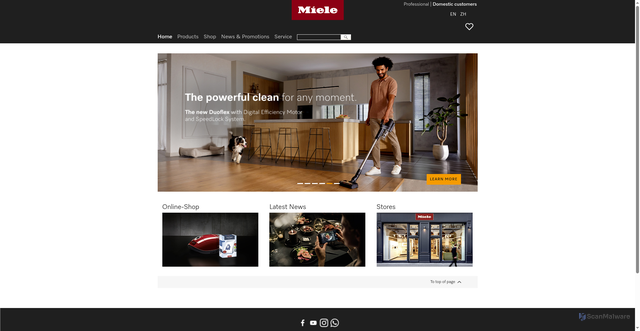 Security scan screenshot of https://www.miele.hk