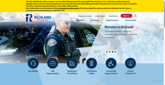 Security scan screenshot of https://www.richlandwa.gov/