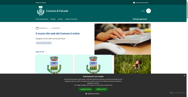 Security scan screenshot of https://www.comune.falcade.bl.it